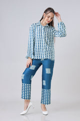 Placemet Royal Heart Shirt And Pant Co-Ord Set For Women