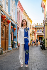 Royal Floral Women's Regular Fit Co-Ord Set