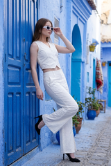 Boot-Cut Bottom And Cotton Vests Co-Ord Set For Women