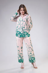 Boogie Nights Velvet Floral Womens Co-Ord Set - Plush And Chic