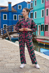 Tie-Up Detail Womens Floral Co-Ord Set - Modern Feminine Look