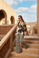 Kynara Pleated Womens Co-Ord Set - Abstract Luxe Drop