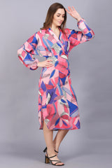 Trendy Abstract Midi Dress For Women