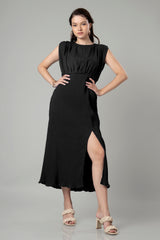 Exclusive Half Pleated Maxi Dress For Women
