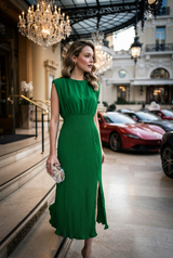 Exclusive Half Pleated Maxi Dress For Women