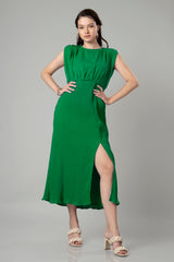 Exclusive Half Pleated Maxi Dress For Women