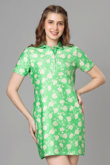 Lovely Floral Printed Polo Dress For Women