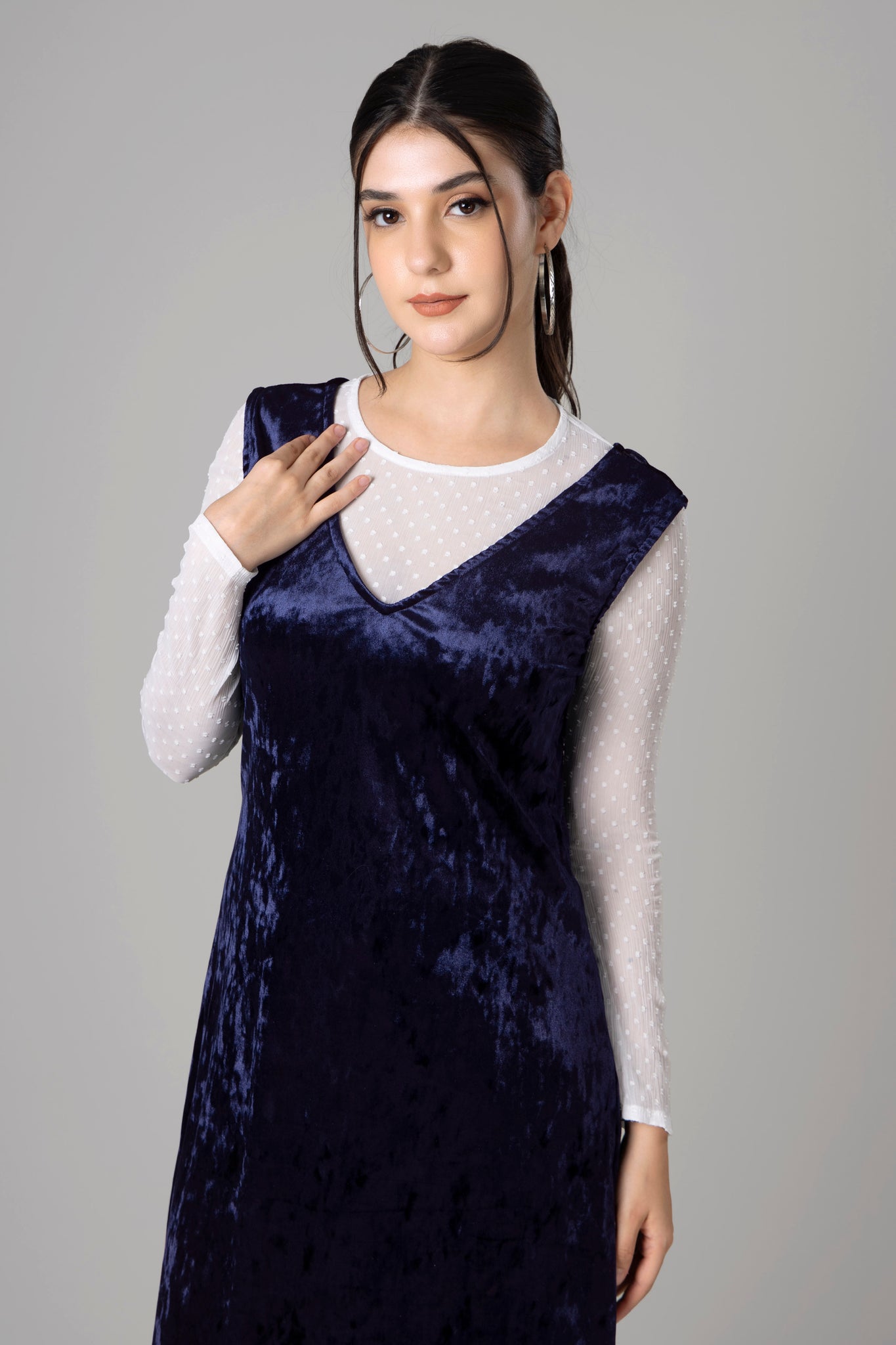 blue velvet bodycon dress Velvet Bodycon Dress in Blue