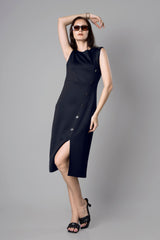 Exclusive Bodycon Slit Midi Polo Dress For Women