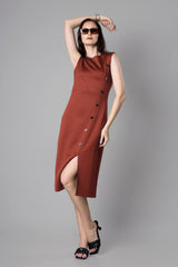 Exclusive Bodycon Slit Midi Polo Dress For Women