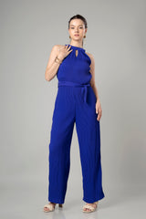 Pleated Halter Neck Jumpsuit For Women
