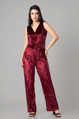 Exclusive Velvet Overall Jumpsuit For Women