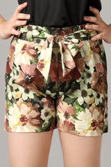 Snowflake Tie-Up Waist Shorts For Girls