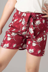 Snowflake Tie-Up Waist Shorts For Girls