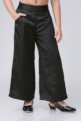 Girls's Classic Plain Black Flared Trouser