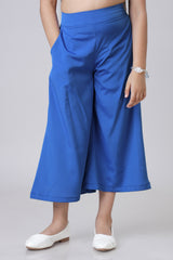 Classic Plain Royal Blue Trouser For Girls