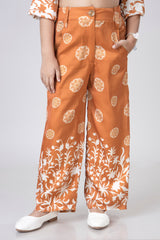 Traditional Floral Girls Straight Fit Trouser