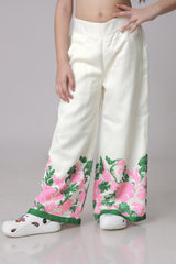 Placement Vintage Floral Girls Flared Trouser