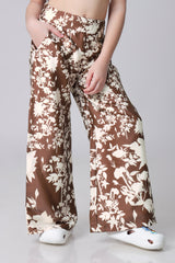 Placement Floral Girls Flared Trouser