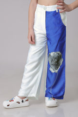Placement Royal Floral Girls Flared Trouser