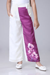 Royal Purple Floral Girls Regular Fit Trouser