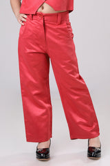 Call Me Paris Red Suede Trouser For Girls