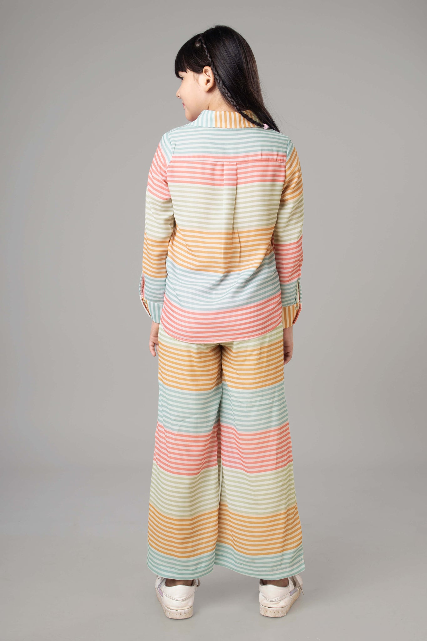 Trendy Stripes Co-ord Set For Girls