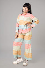 Trendy Stripes Co-ord Set For Girls
