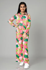 Seamless Leaf Co-Ord Set For Girls