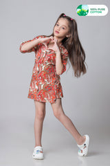 Girls Traditional Floral Cotton Shirt And Short Co-Ord Set