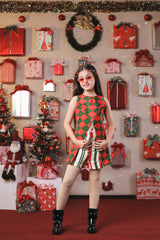 Christmas Carnival Checkered Co-Ord Set For Kids