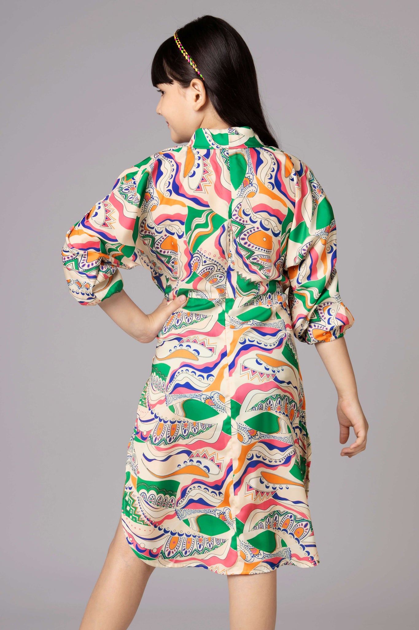 Abstract Midi Dress For Girls