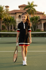 Exclusive Black Polo Midi Dress For Girls