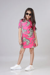 Attractive Leopard Printed Polo Dress For Girls