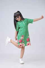 Graphic Edition Polo Midi Dress For Girls