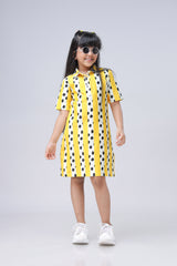 Graphic Edition Polo Midi Dress For Girls
