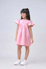 Cap Sleeves Fit And Flare Blend Cotton Dress For Girls