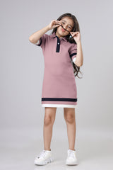Exclusive Lilac Purple Polo Midi Dress For Girls