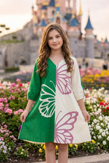 Festive Trio ColorMeBold Butterfly Girls Long Dress