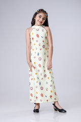 Halter Neck Graphic Edition Polo Dress For Women