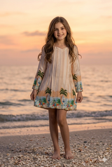 Exclusive Position Slit Full Sleeve Midi Dress For Girls