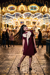 Plain Maroon Midi Pure Cotton Dress For Girls