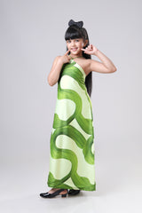 Glamorous Lime Abstract Girls Maxi For Starry Night Party Glam