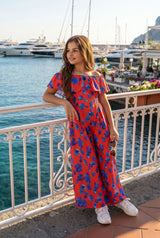 Stylish Off Shoulder Red Jumpsuit For Girls