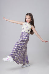 Ethnic Motif Print Round Neck Side Waist Cut Out Jumpsuit For Girls