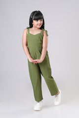 Classic Font Pocket Pure Cotton Dungaree For Girls