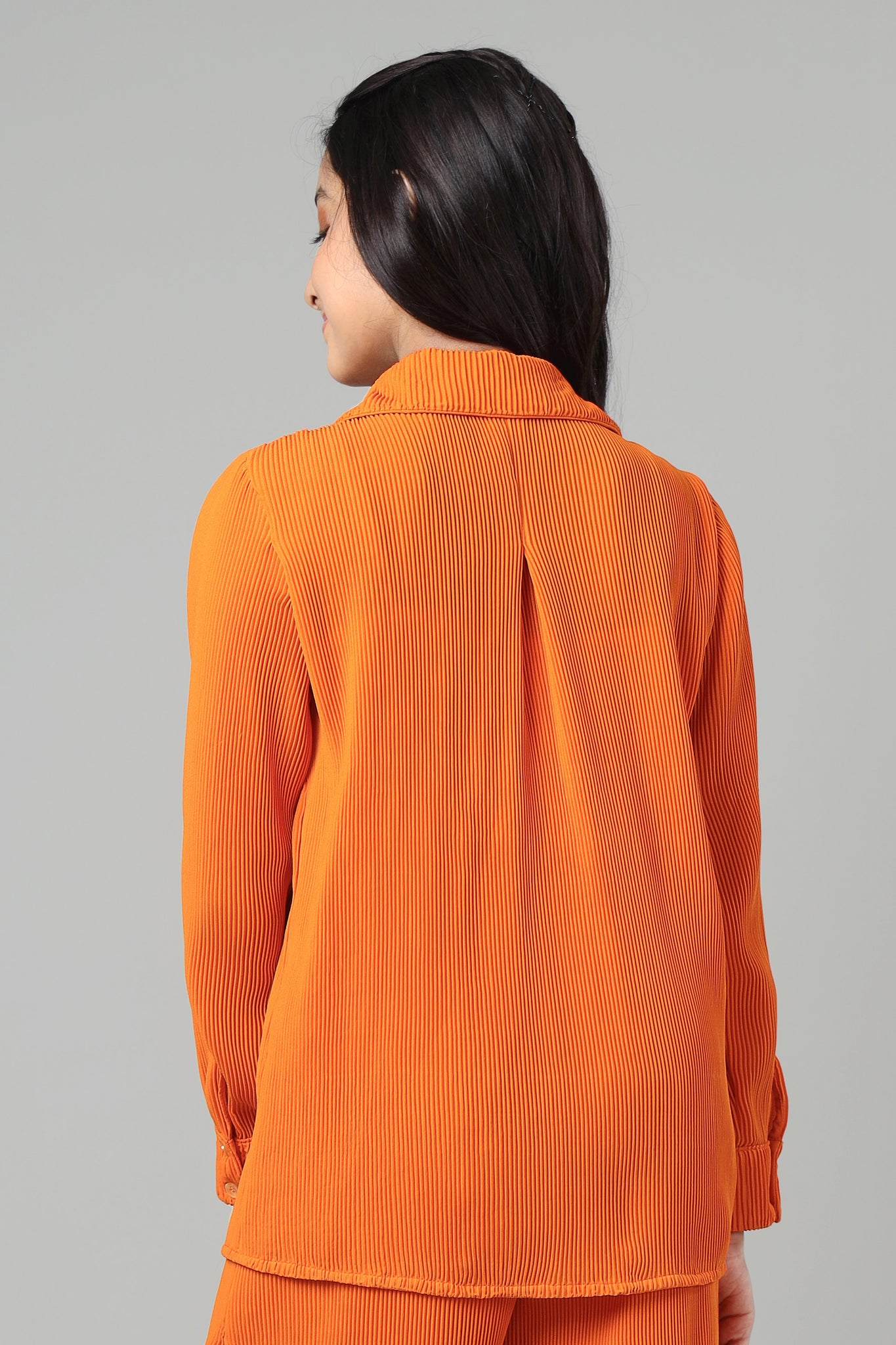 Exclusive Apricot Pleated Shirt For Girls