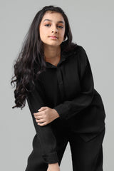 Exclusive Black Pleated Shirt For Girls
