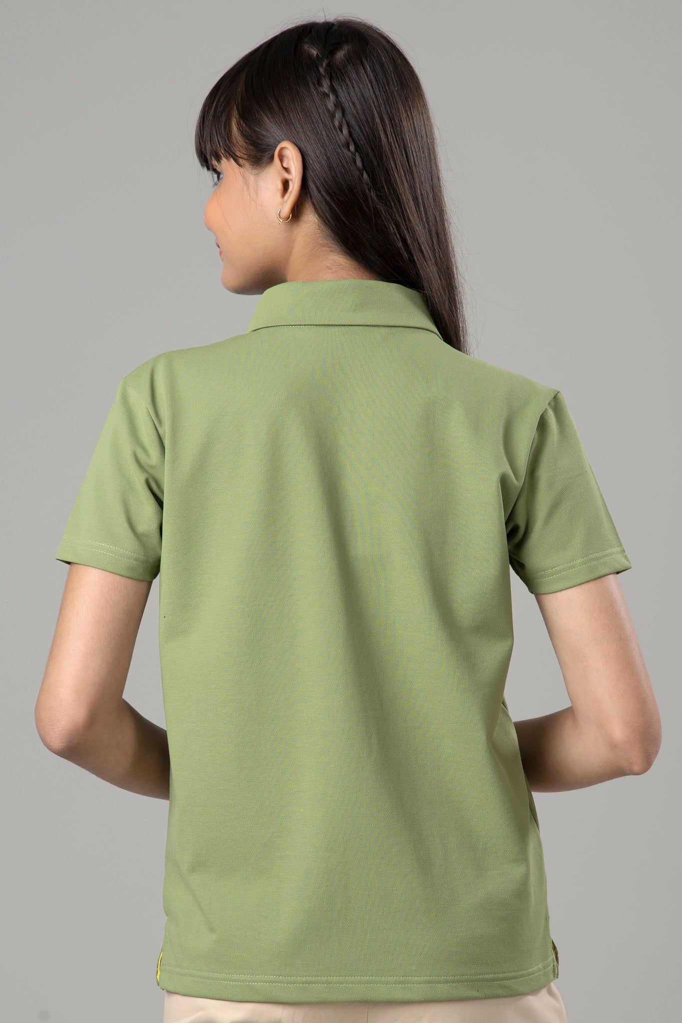 Exclusive Fern Green Polo T-Shirt For Girls