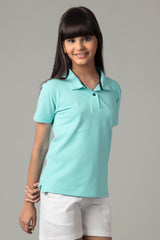 Exclusive Arctic Blue Polo T-Shirt For Girls